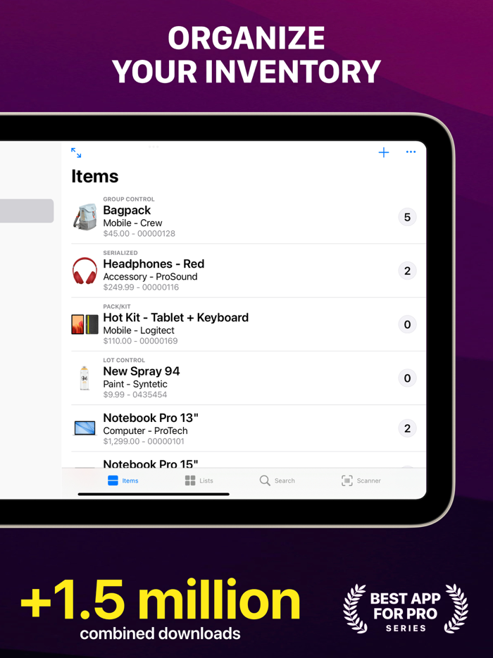 Inventory Control with Scanner