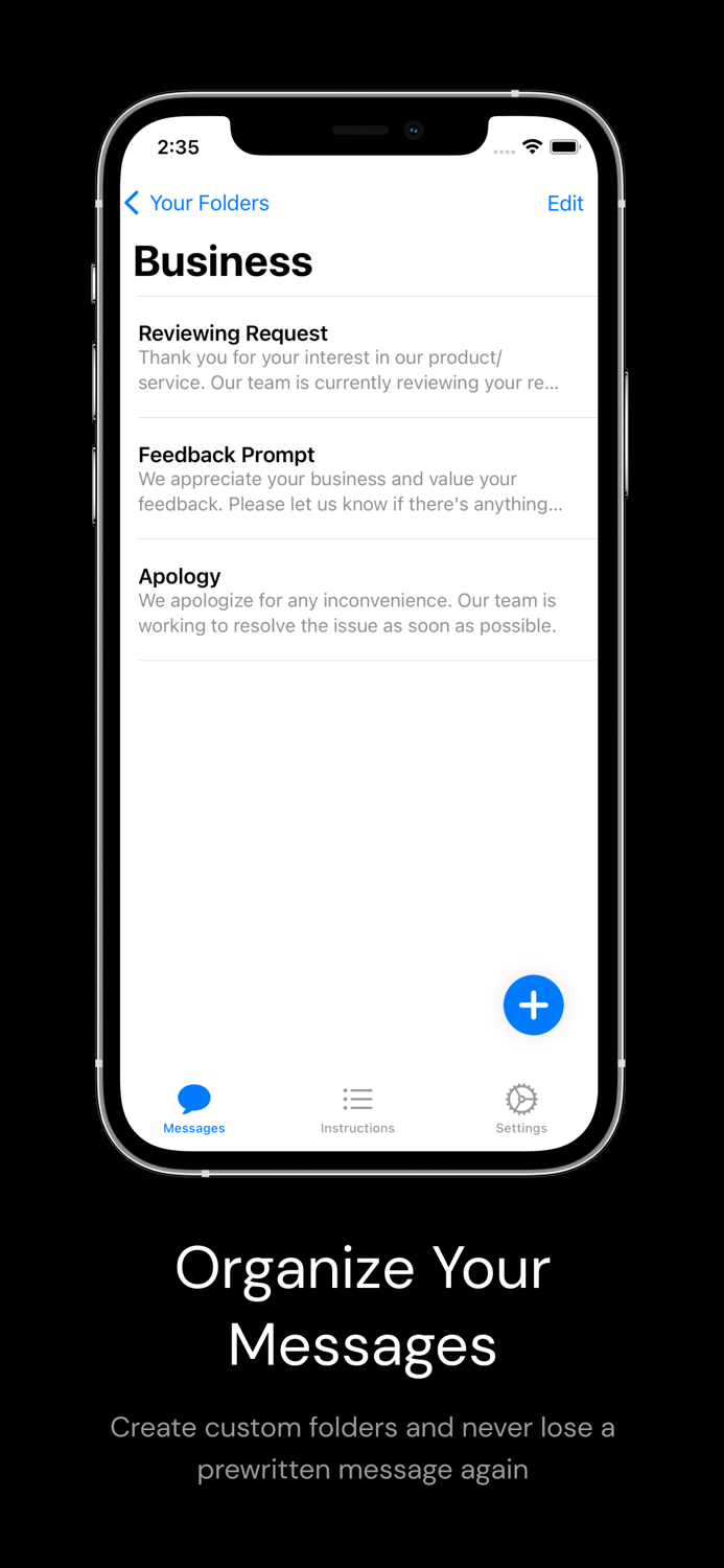 Fast Reply - Message Templates