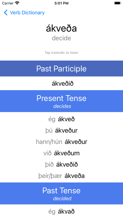 Icelandic Verb Blitz Screenshot