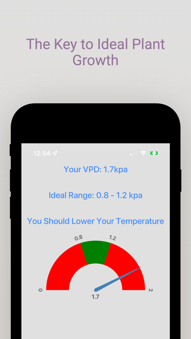 VPD Vapor Pressure Calculator Screenshot