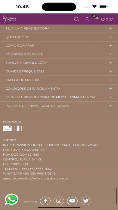Intima Passion Lingerie Screenshot