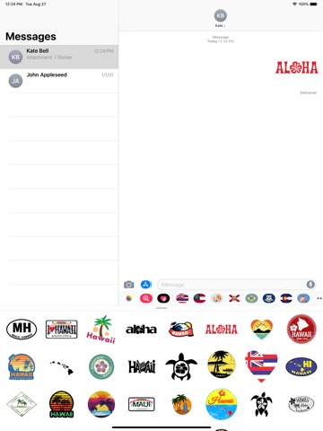 Hawaii emoji - USA stickersのおすすめ画像3