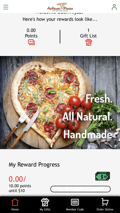 Artisan Pizza CA Screenshot