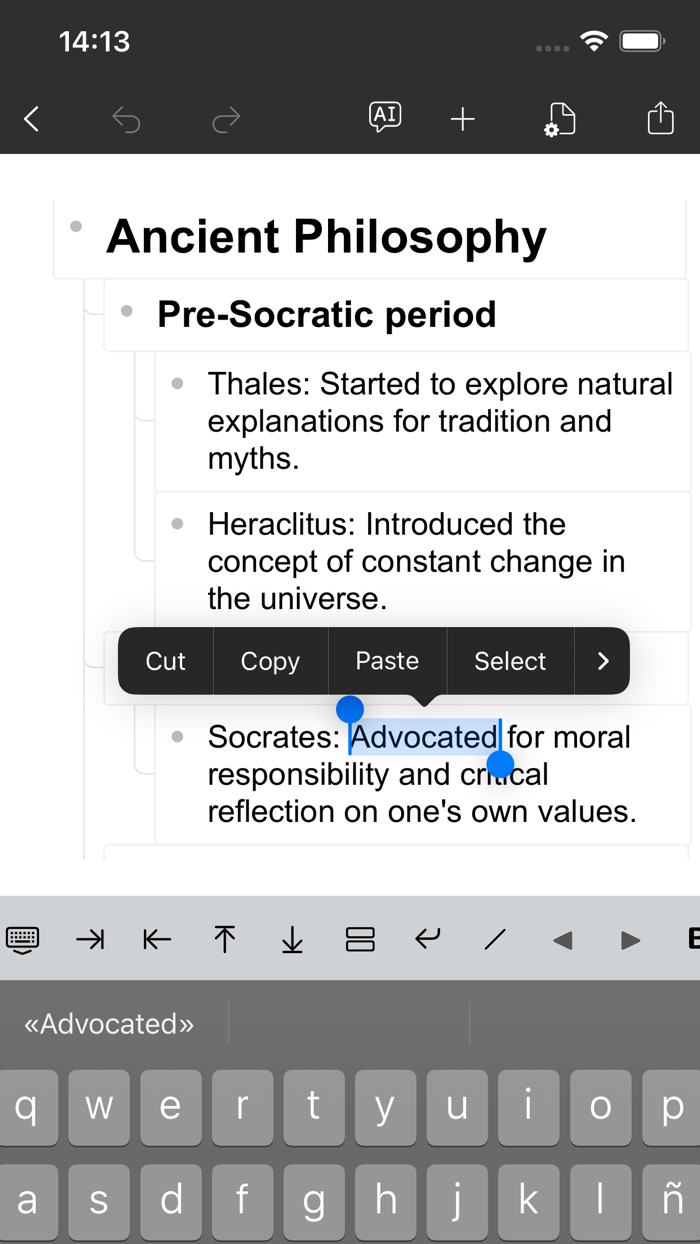 Outliner Pro - Nested lists