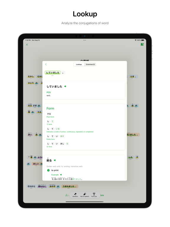 Oyomi - AI Japanese Reader iPad screenshot 4 - Reference app