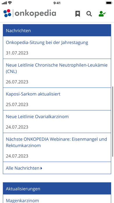 Onkopedia Leitlinienportal Screenshot