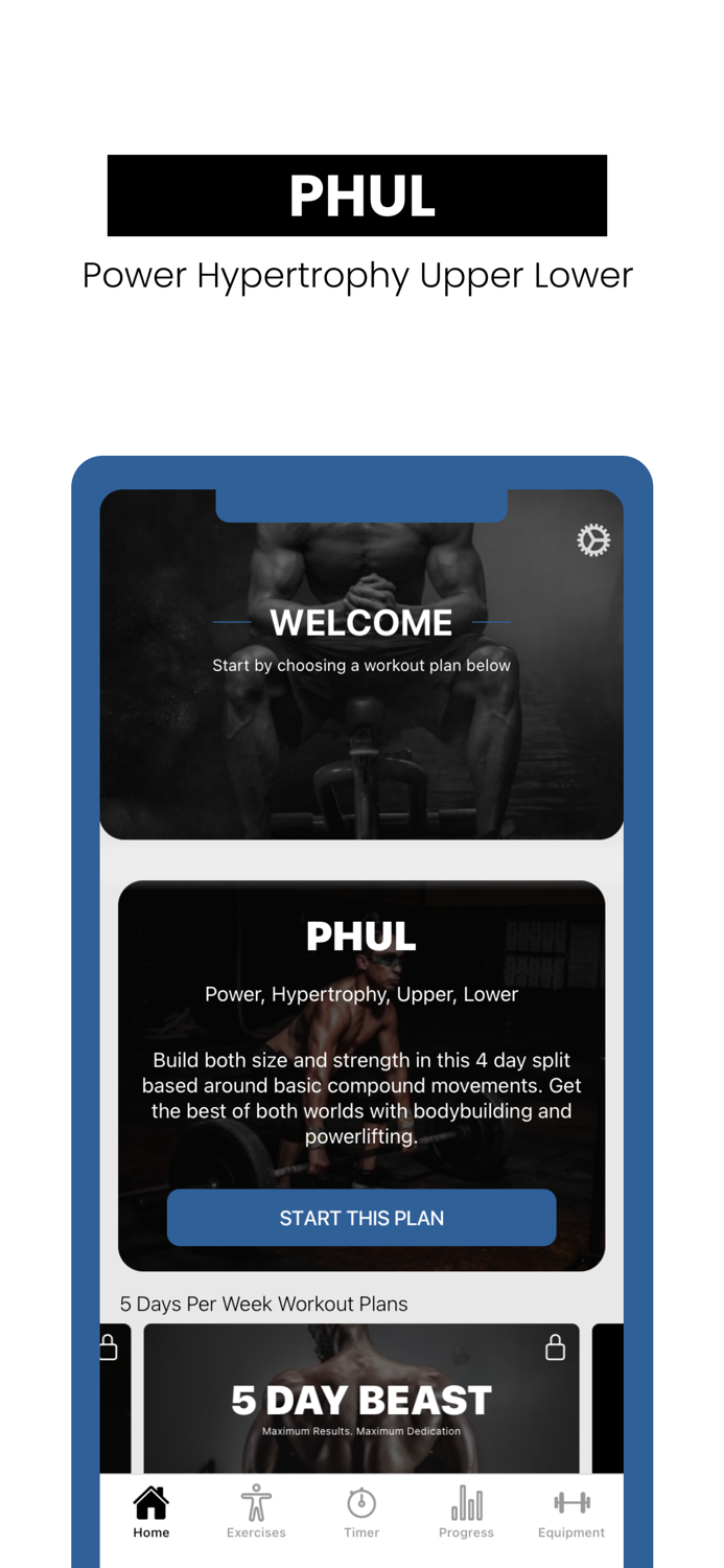 PHUL - Split workout routine