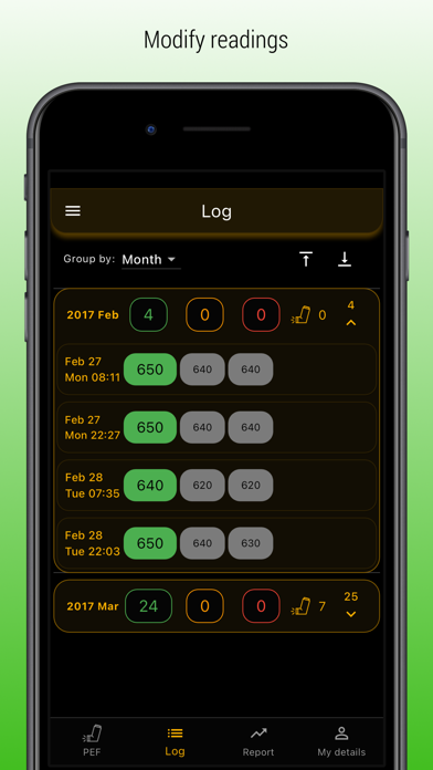 Peflog - asthma tracker Screenshot