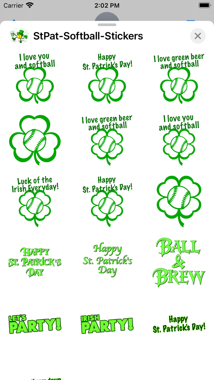 St Pats Softball Stickers