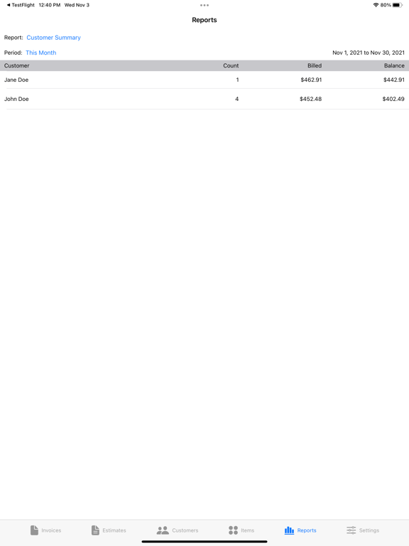 EZ Invoices iPad screenshot 5 - Business app