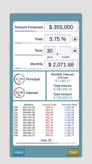 Loan Calculator Free. Screenshot