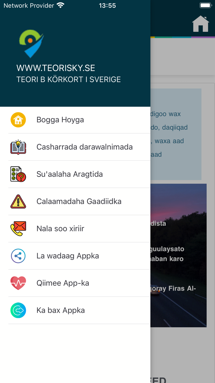 Teori B körkort - Somali