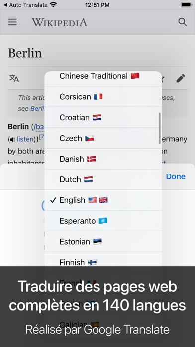 Screenshot #1 pour Auto Translate for Safari