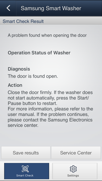 Samsung Smart Washer Screenshot