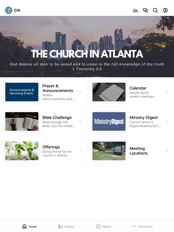 The church in Atlanta iPad screenshot 1 - Education app