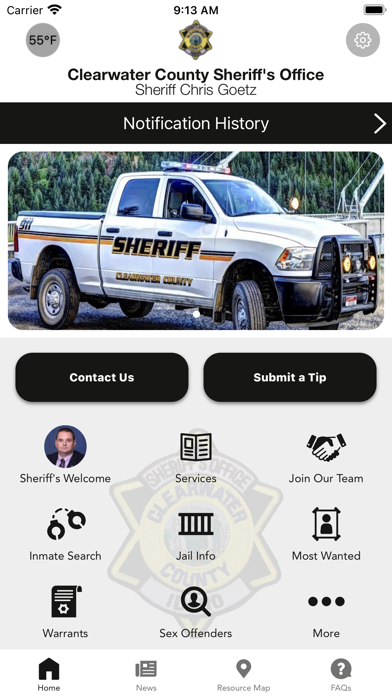 Clearwater County Sheriff ID Screenshot