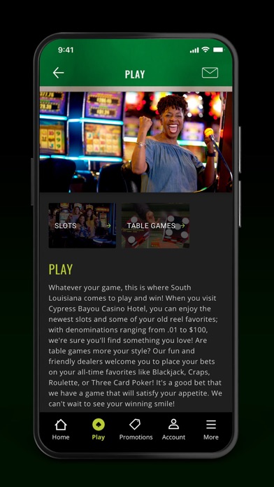Cypress Bayou Casino Hotel Screenshot