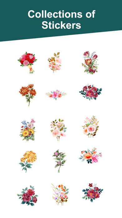 Watercolor Bouquets Stickersのおすすめ画像5