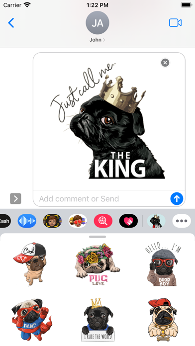 King Pug Stickers Screenshot