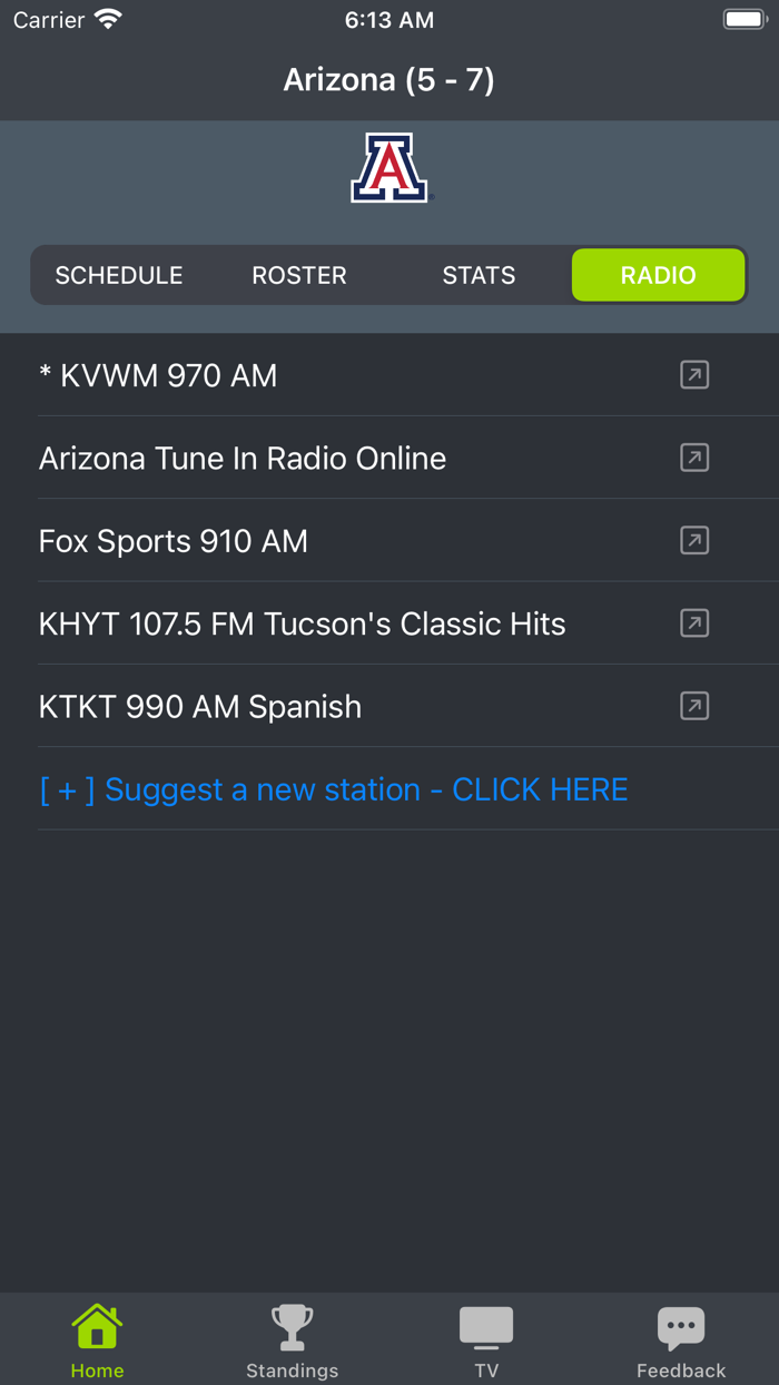 Arizona Football Schedules