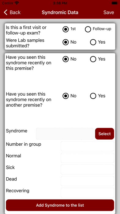 Veterinary Surveillance System Screenshot