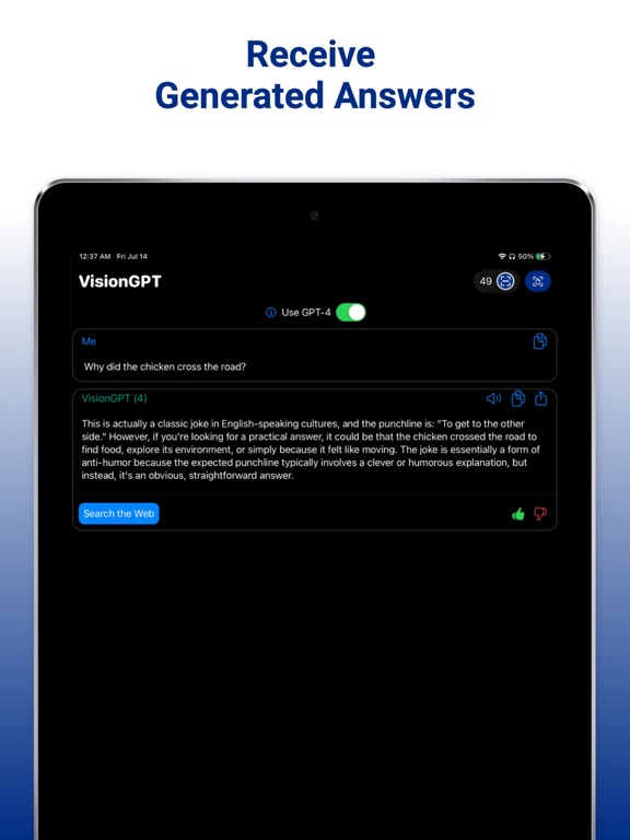 VisionGPT - Powered by GPT-4 iPad screenshot 2 - Productivity app