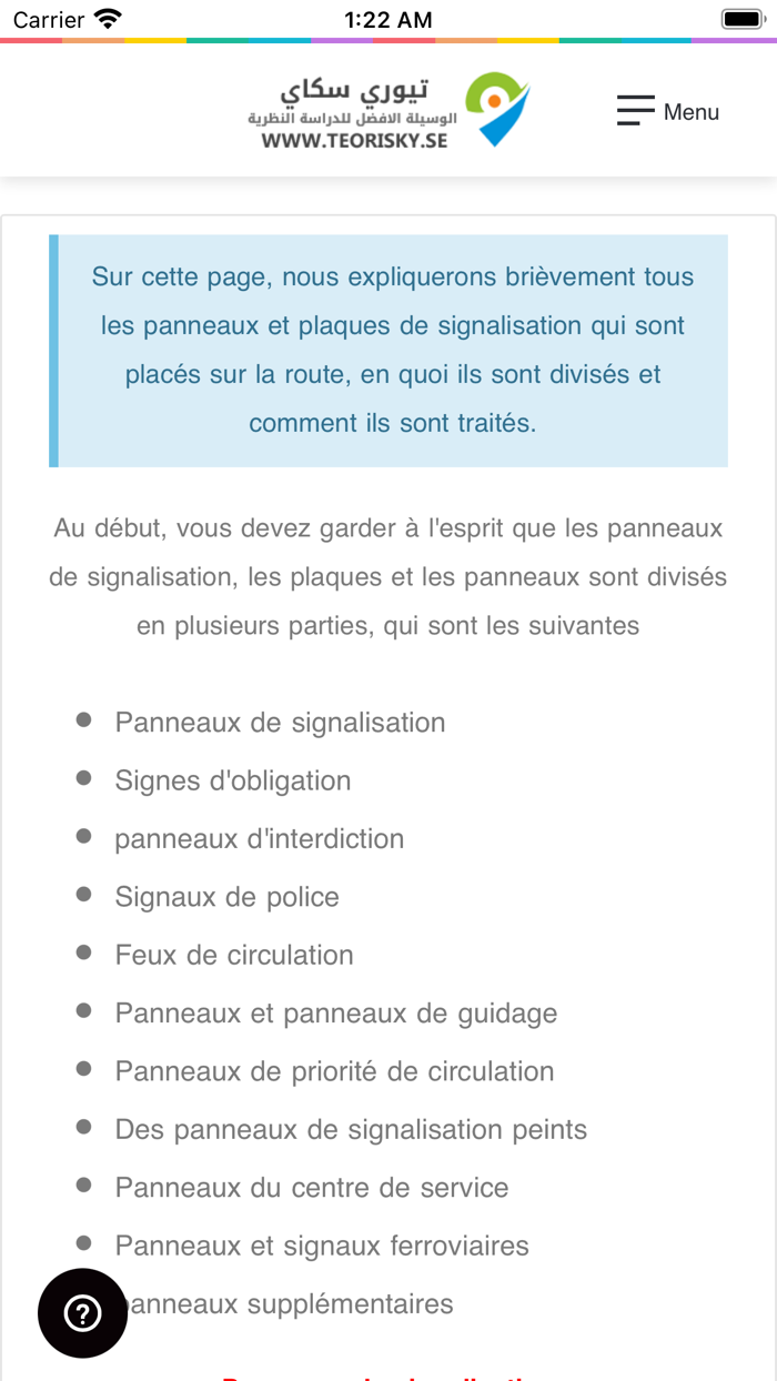 Teori B körkort - Franska