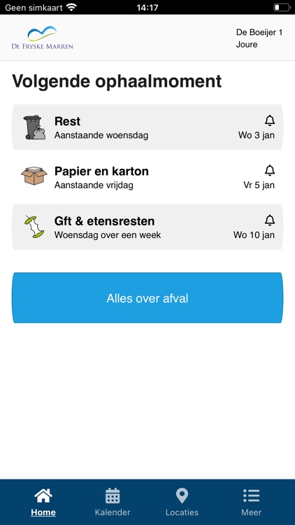 Afvalkalender De Fryske Marren