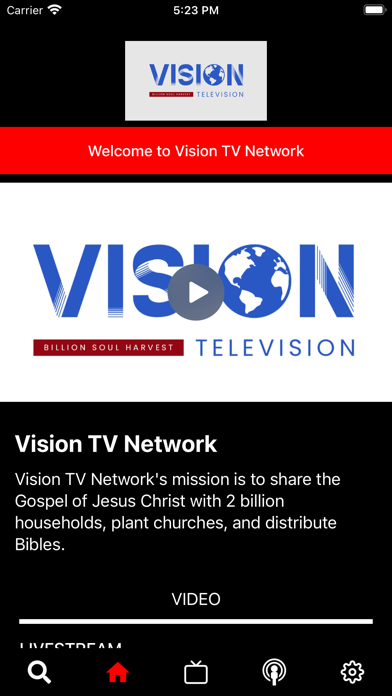 Vision Television Network Screenshot