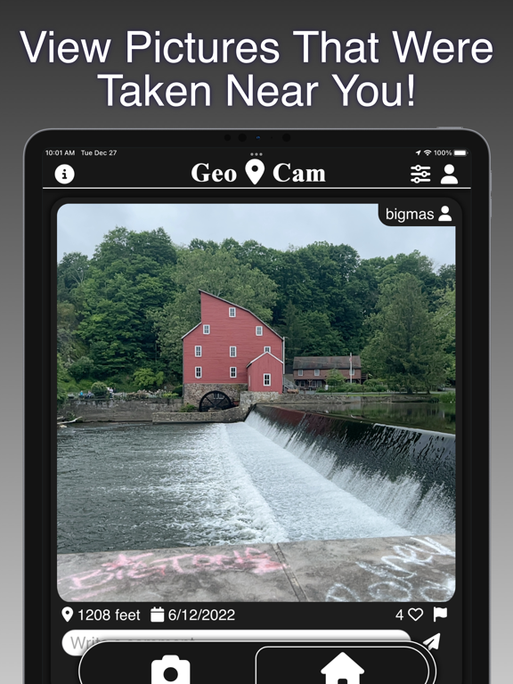 Geo Cam: Photo Sharing iPad screenshot 1 - Social Networking app