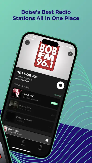 ListenBoise app podcasts screen with local Boise shows and episodes
