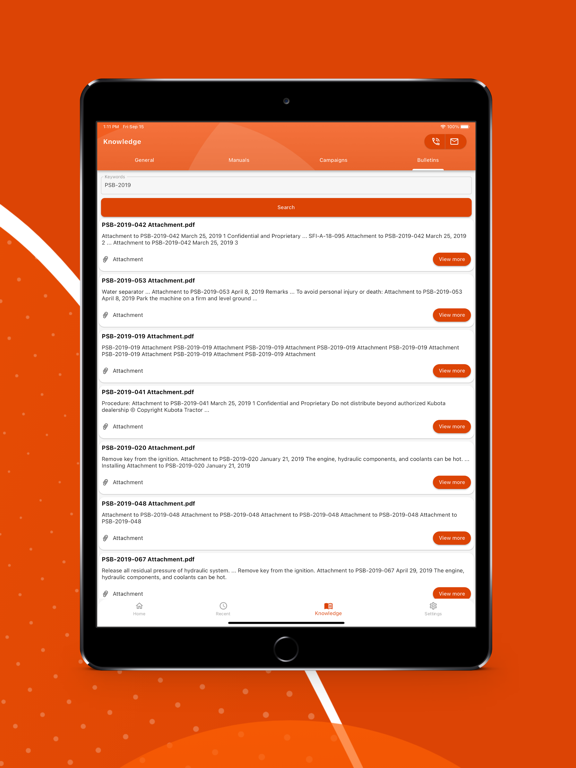 K-Service iPad screenshot