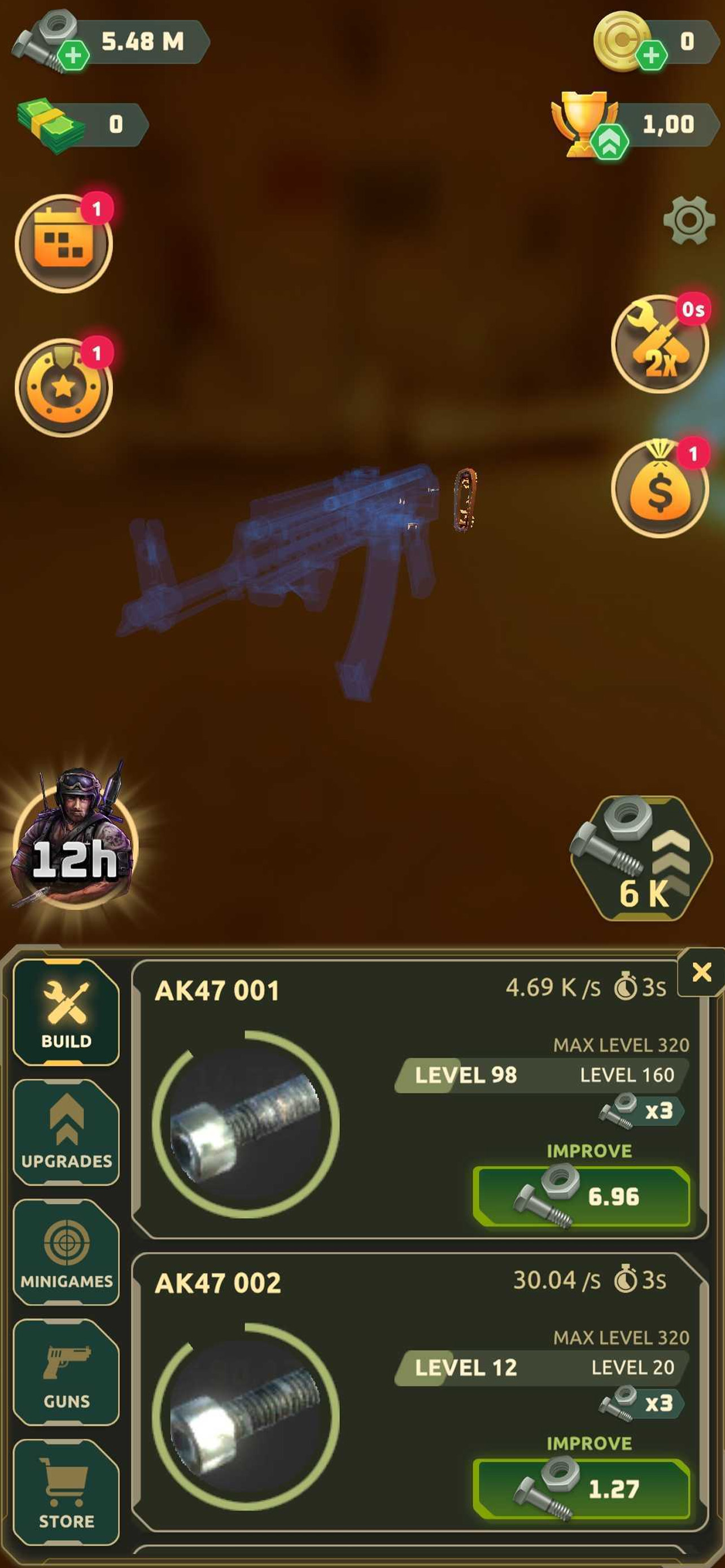 Idle Guns:  Weapons & Zombies