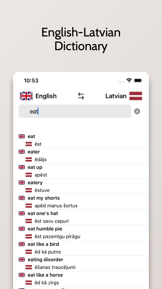 #1. Latvian-English Dictionary (iOS) Podle: FB PUBLISHING LLC