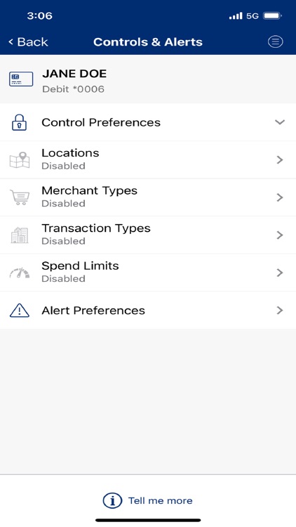 DCECU Debit Card Controls
