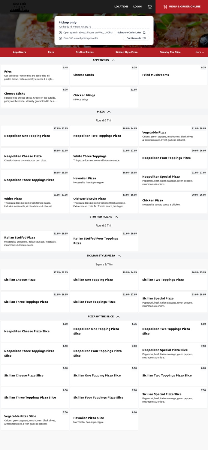 New York Pizza Vinton