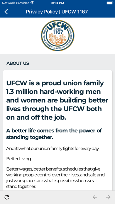 UFCW 1167 Screenshot