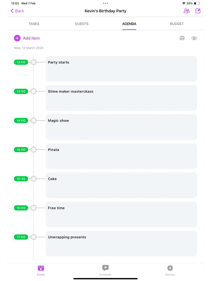 RushDay Party  Event Planner