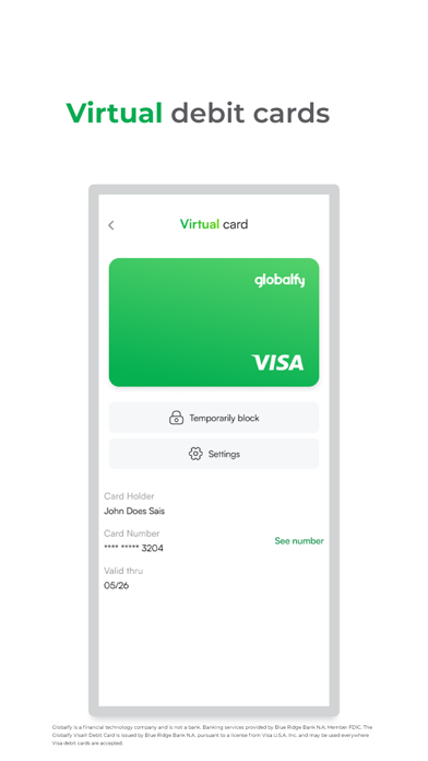 Globalfy Banking Screenshot