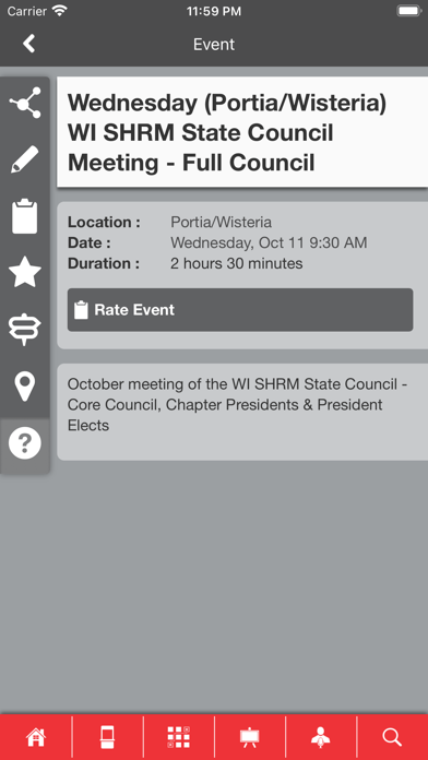 WISHRM Events Screenshot