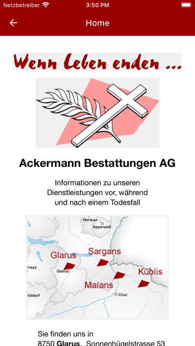 Ackermann Bestattungen AG Screenshot