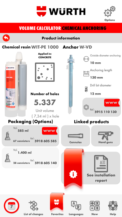 Chemical anchoring volume Screenshot