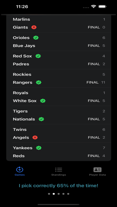 Baseball Algo Screenshot
