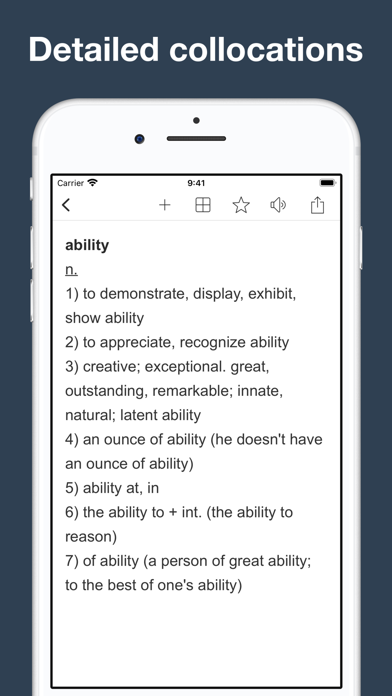 Vocabulary Builder: thesaurus, Screenshot