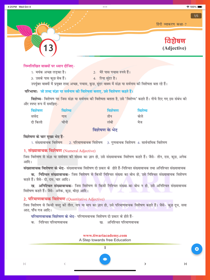 Class 7 Hindi Grammar Vyakaran