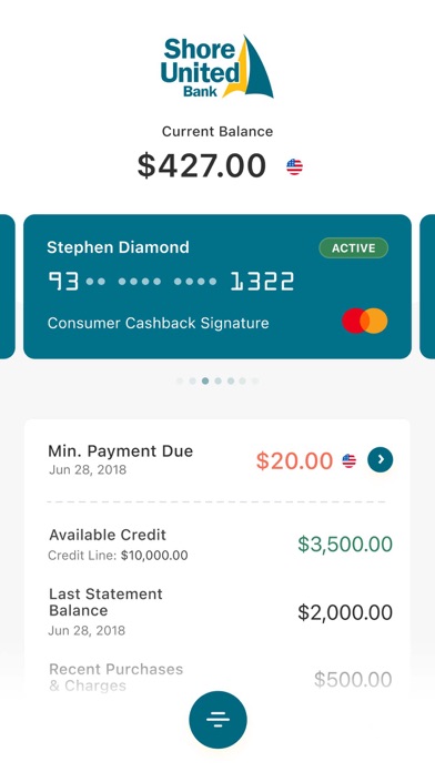 Shore United Bank Credit Card Screenshot