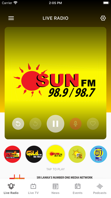 Screenshot #1 pour SunFM Mobile