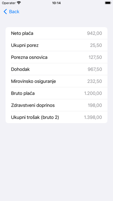 Kalkulator plaće Screenshot