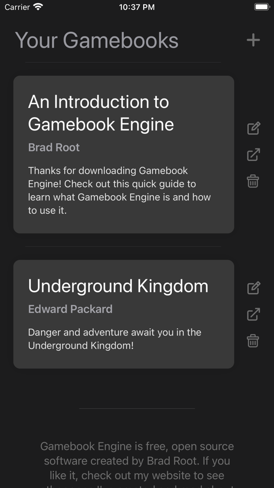 #2. Gamebook Engine (iOS) 由: Brad Root