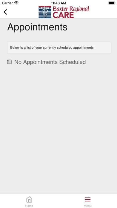 Baxter Regional CARE Screenshot